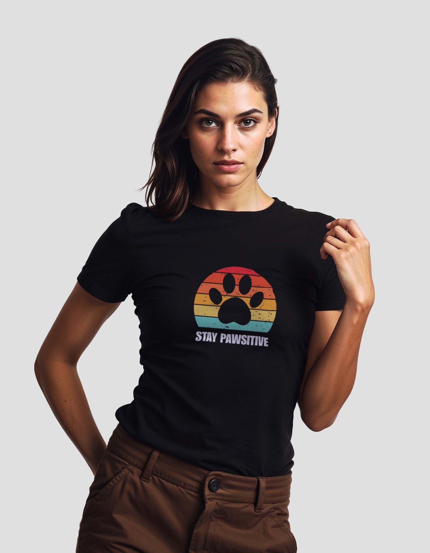 Stay Pawsitive | Slimfit T-Shirt - Mutant