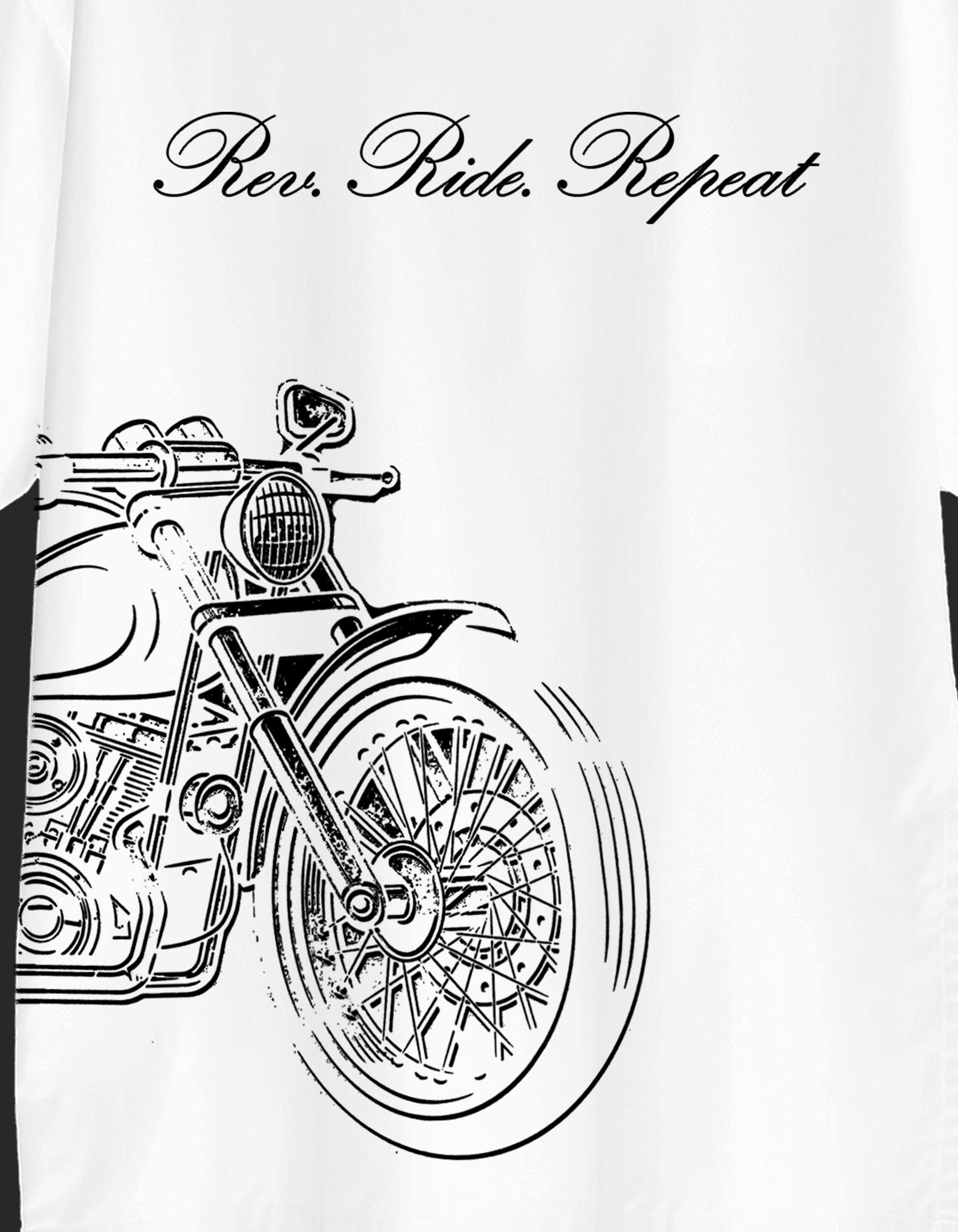Rev • Ride • Repeat | Oversized T-Shirt (White) - Mutant