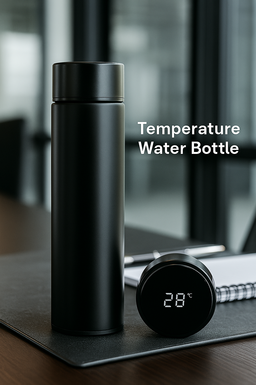 Black Temperature Bottle with Engraving