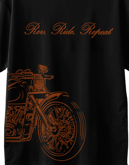 Rev • Ride • Repeat | Oversized T-Shirt (Black)