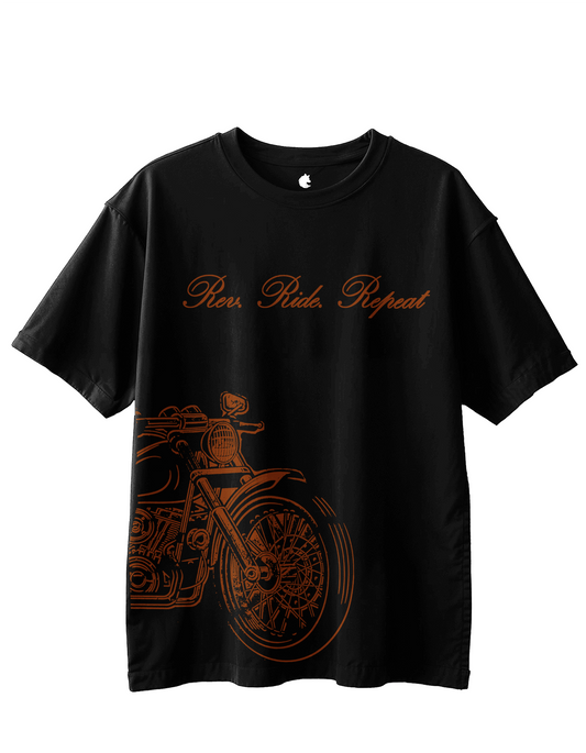 Rev • Ride • Repeat | Oversized T-Shirt (Black)